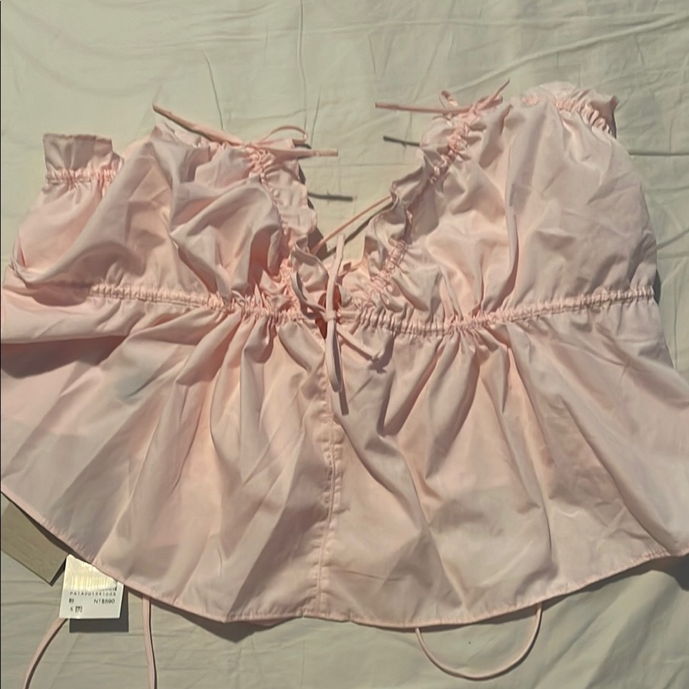 Pink Ruched Crop Top